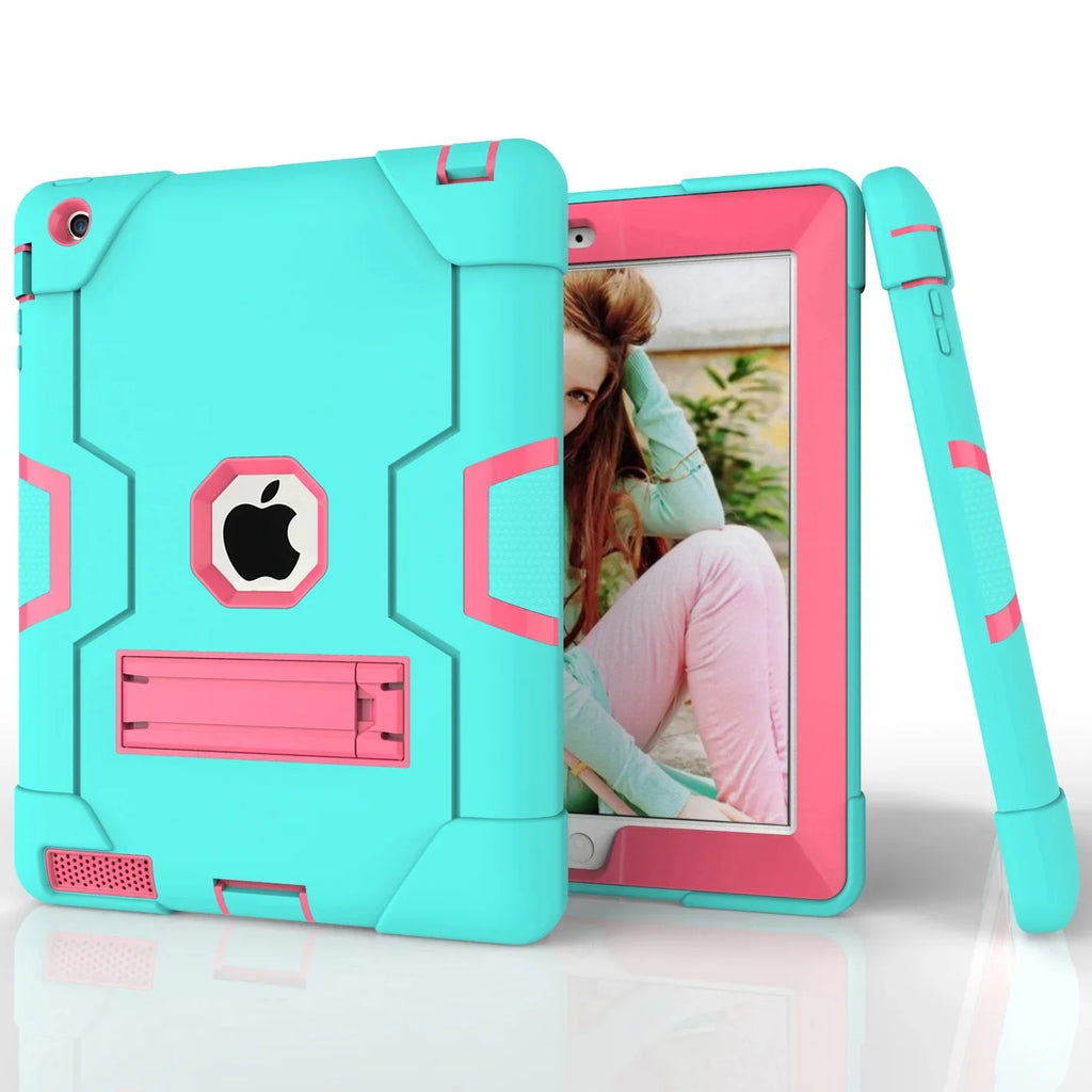 Gen / Layer Case Case,iPad for (Aqua/Rosegold) 3 Shockproof iPad Kickstand Allytech Case,iPad / 2 iPad Protective iPad Three Armor Defender 4 Gen Case, with Generation 2nd Cover iPad 3rd 4th