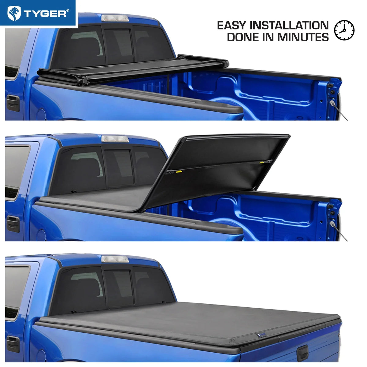 6.5' | TG-BC3T1033 Soft Tonneau | | with Toyota Tri-fold Tyger Auto Bed Bed Compatible T3 Truck Vinyl 2007-2013 Cover Tundra