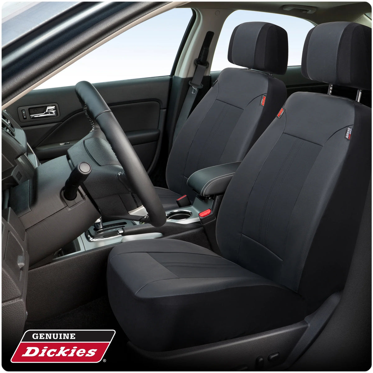Vegan Seat Petersen Leather 43645WDI 3-Piece Black Covers, Dickies Car Genuine