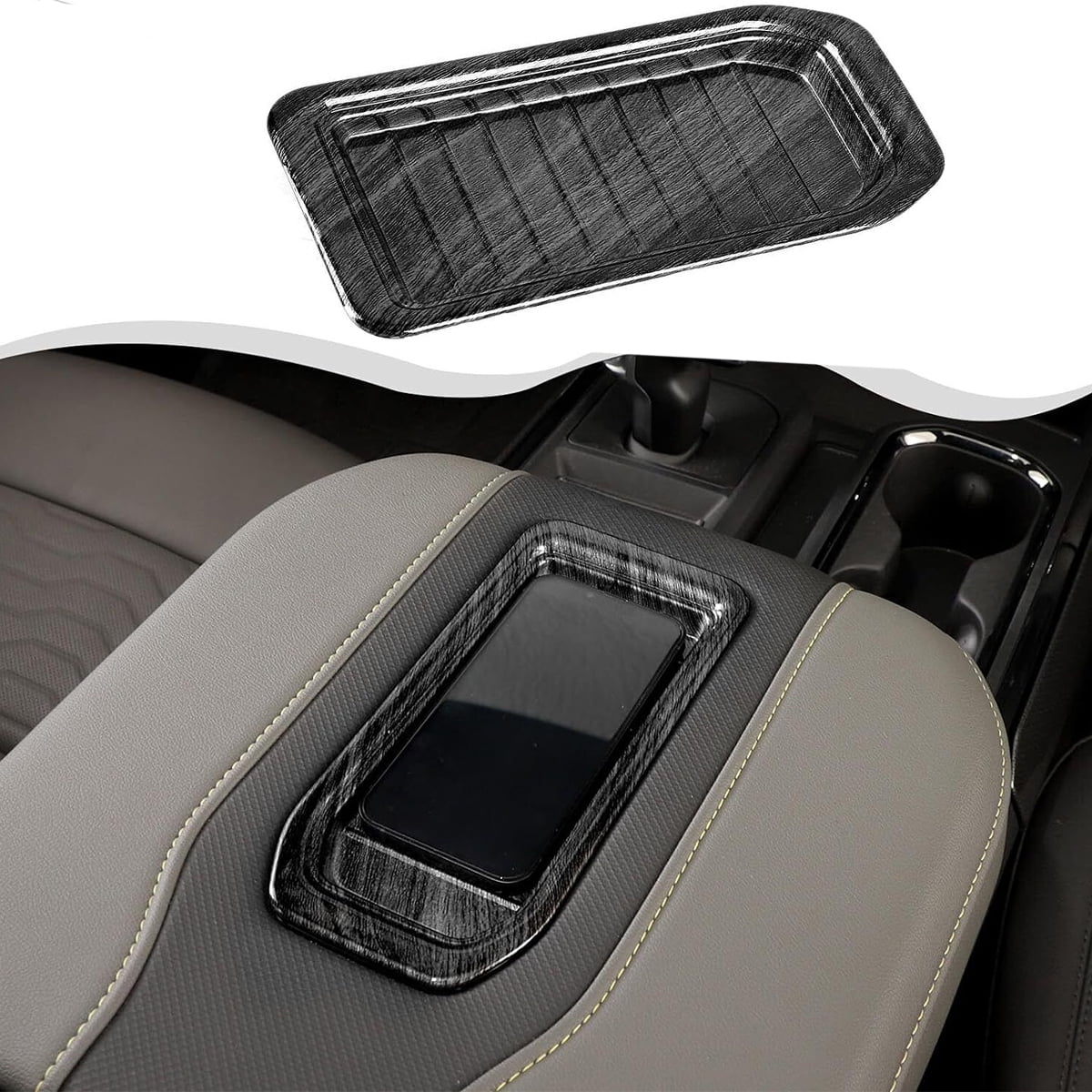 Box Black 2020 Suburban Trim Center Chevy Silverado 2021 For Storage Armrest Fit 2022 Cover Tahoe 2019 Wood Grain SIERRA