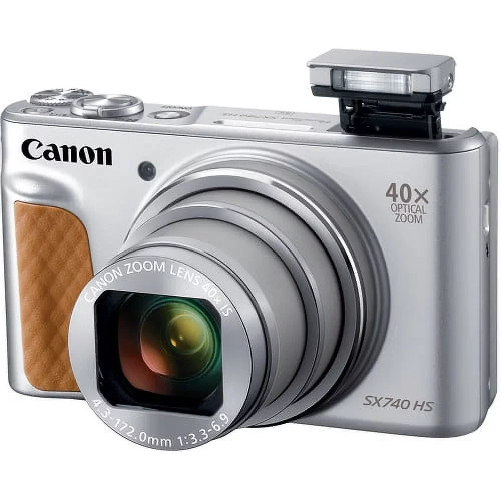 Camera Tripod, with and 64GB Digital HS Canon (Silver) More SD, SX740 PowerShot