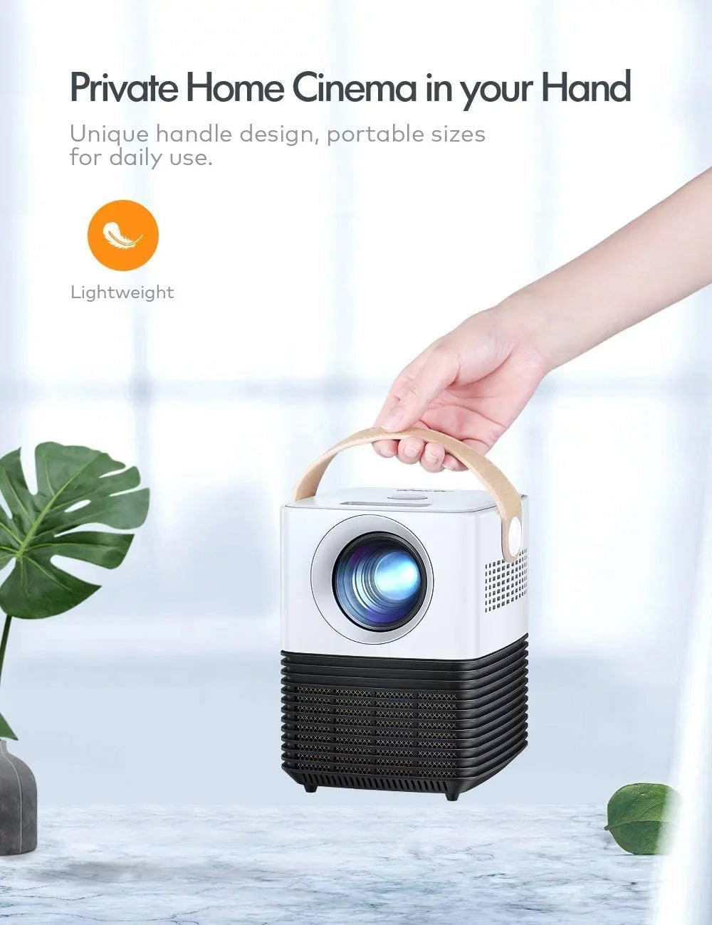 inch 50000Hrs Home ,LCD LC450 Screen, Portable Mini Projector Support APEMAN Theater 1080P,120