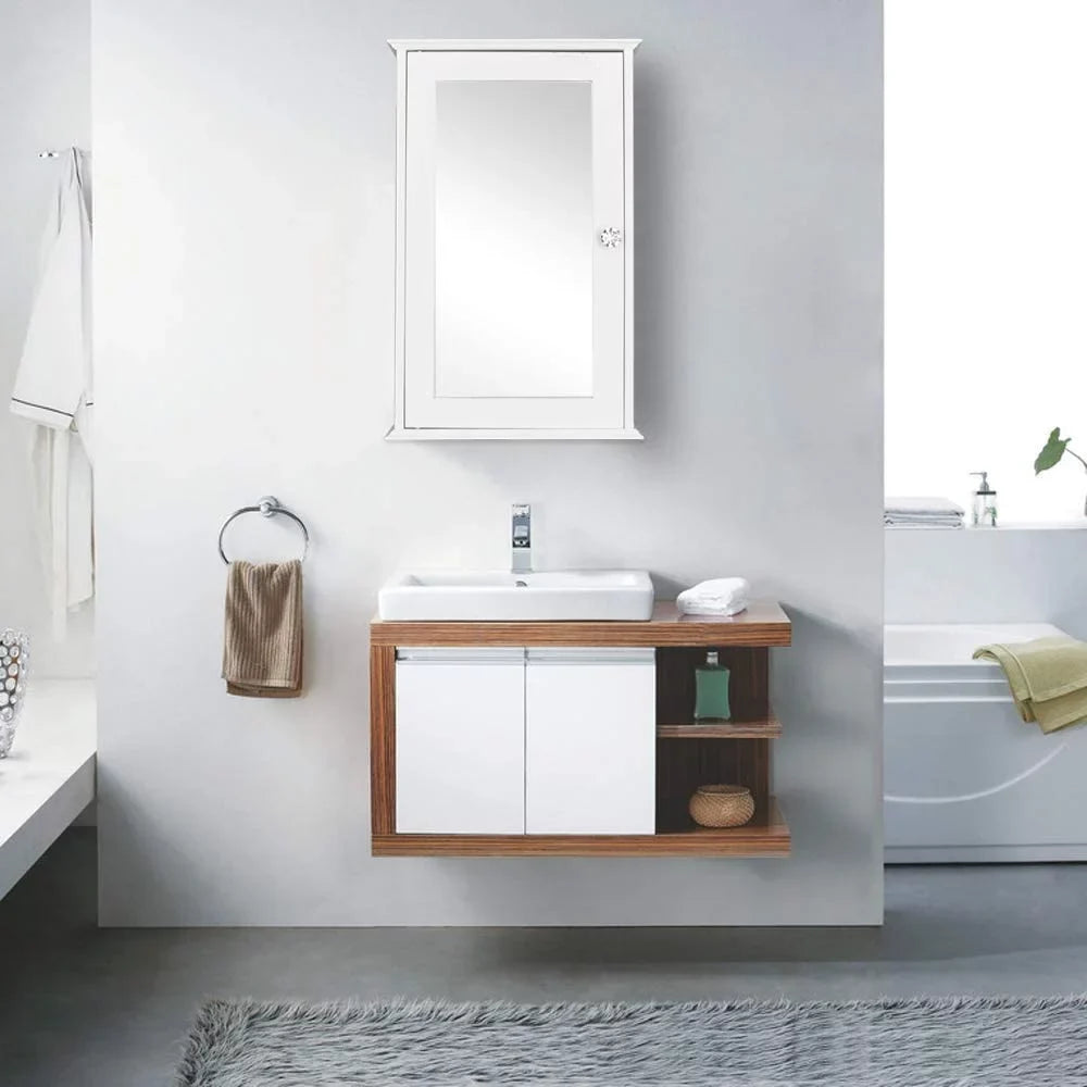 Mount Adjustable Cabinet Single 2 and Storage with Bathroom Medicine BSL Mirrored Organizer White Wall Shelves Door Cabinet