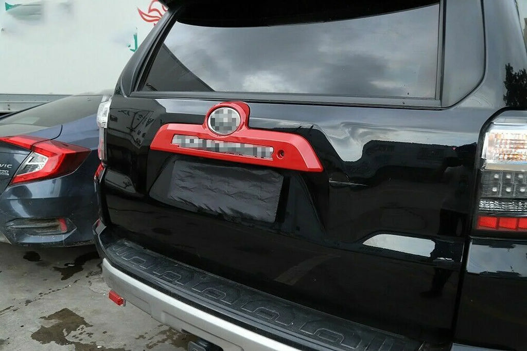 Bezels + Red Trim Tailgate 4Runner Decor Trunk Cover Teledu Panel Handle Rear
