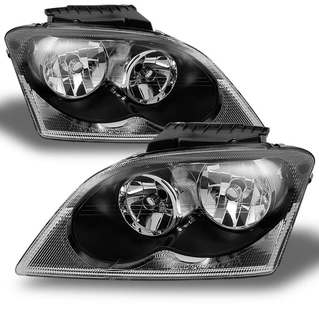 Headlamp Black For Chrysler Headlights Front Left Pacifica + Pair Right Lamps AKKON Replacement - Bezel SUV
