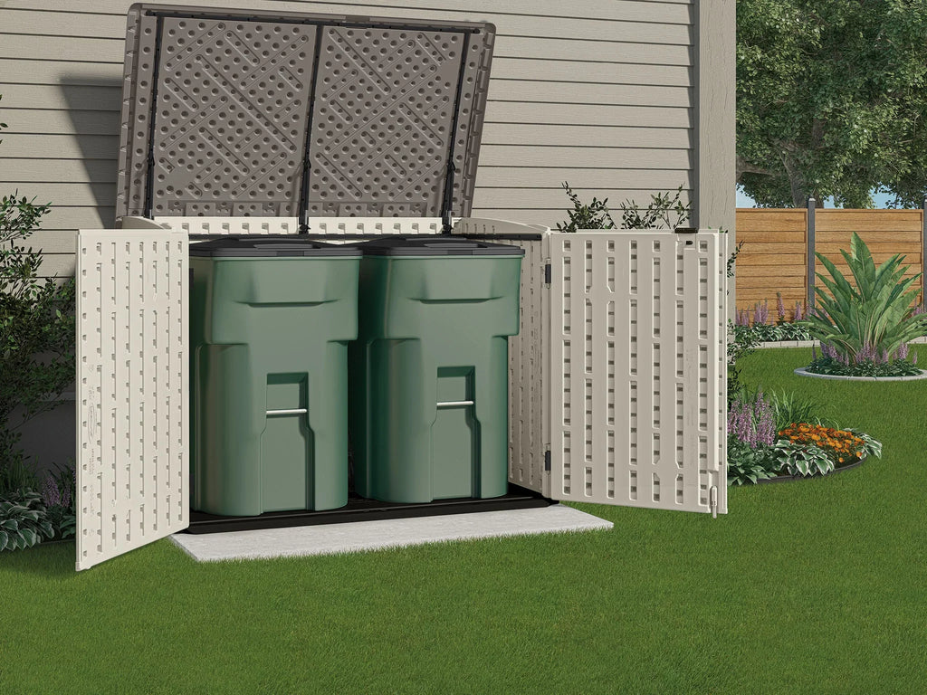 D Plastic Gray, and H in x 52 in 70.5 Suncast Off-White x W Shed, Storage 44.25 in