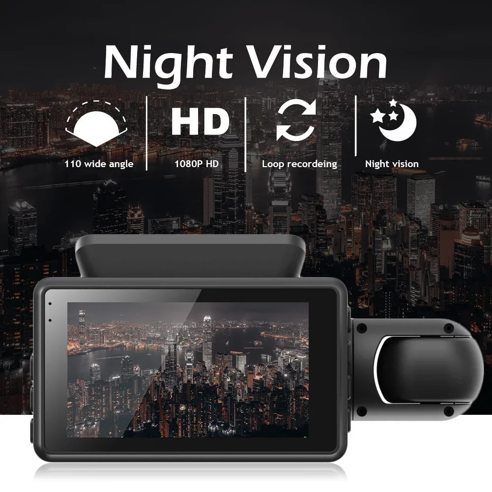 Camera Rear DVR Recorder Cam Video Front Car Dual Dash Lens 1080P and G-Sensor
