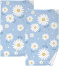 Wellsay Towel- Washcloths, Cotton Highly Hand Flower Pack Daisy Quick-Dry 2 Absorbent Set of Bath Blue Towel Face