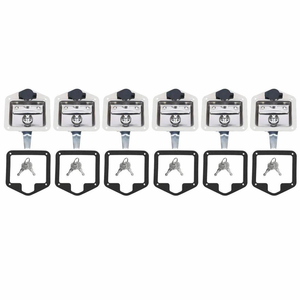 Tool Door Keys 6 of Folding w/ Lock 12 T-handle RV Set Latch Steel Box Stainless