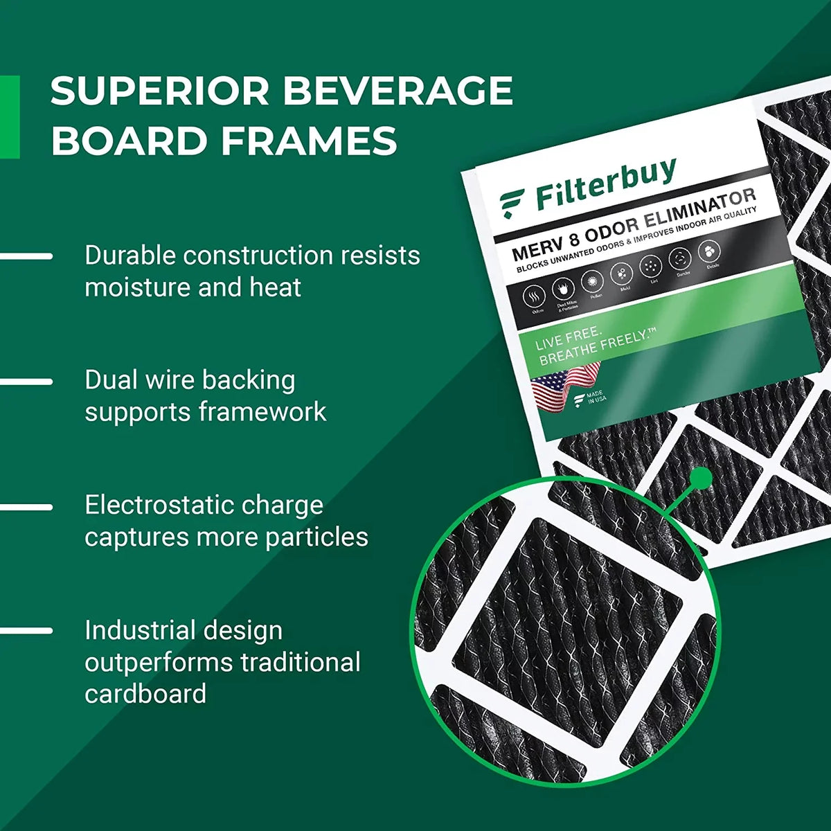 Activated with (12-Pack) AC Pleated MERV Furnace Eliminator 20x24x1 8 Carbon Filterbuy Filters Odor Air HVAC
