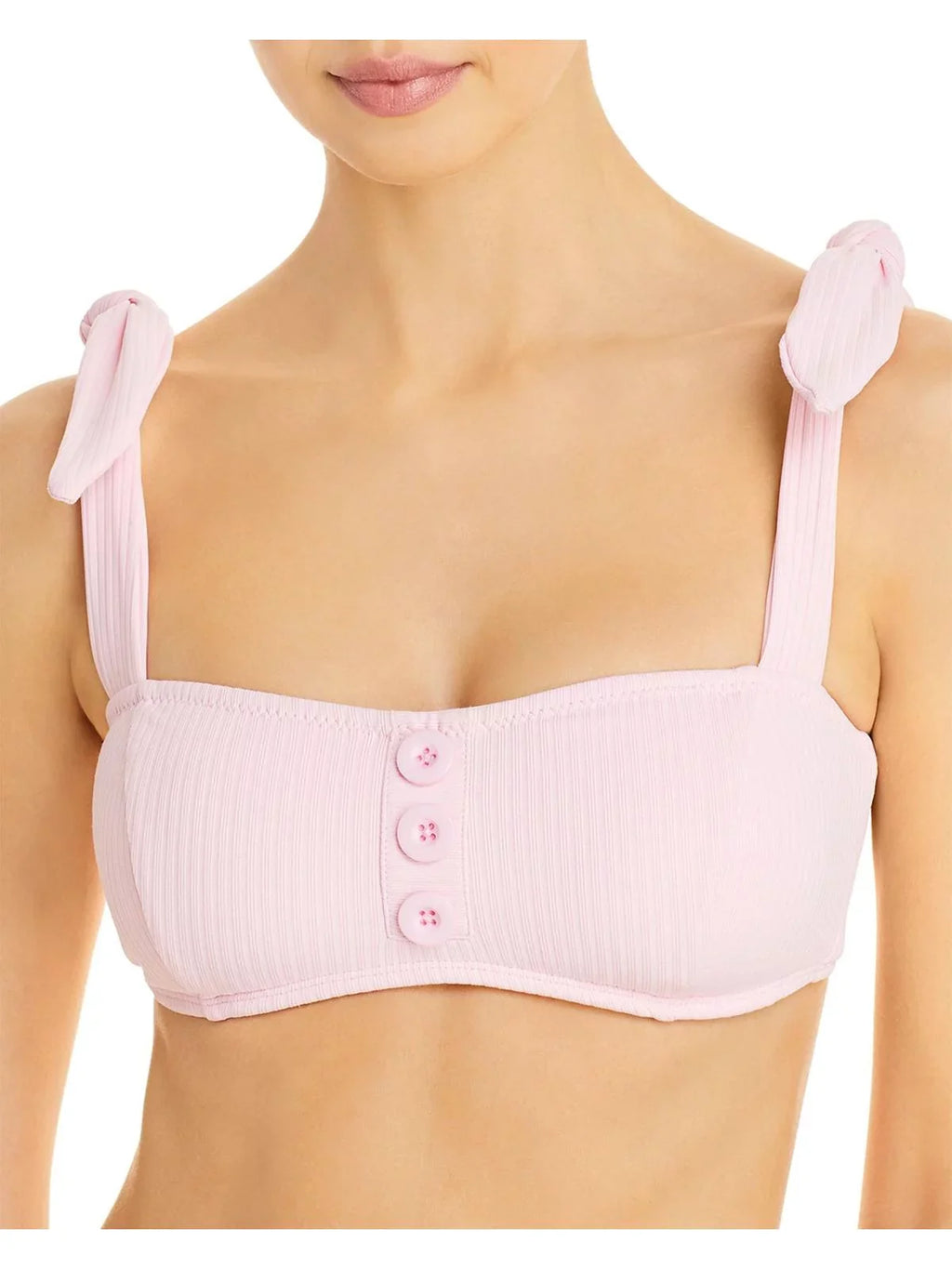 Bandeau Pink Tie Top Swim Separates Strap D Shoshanna Womens