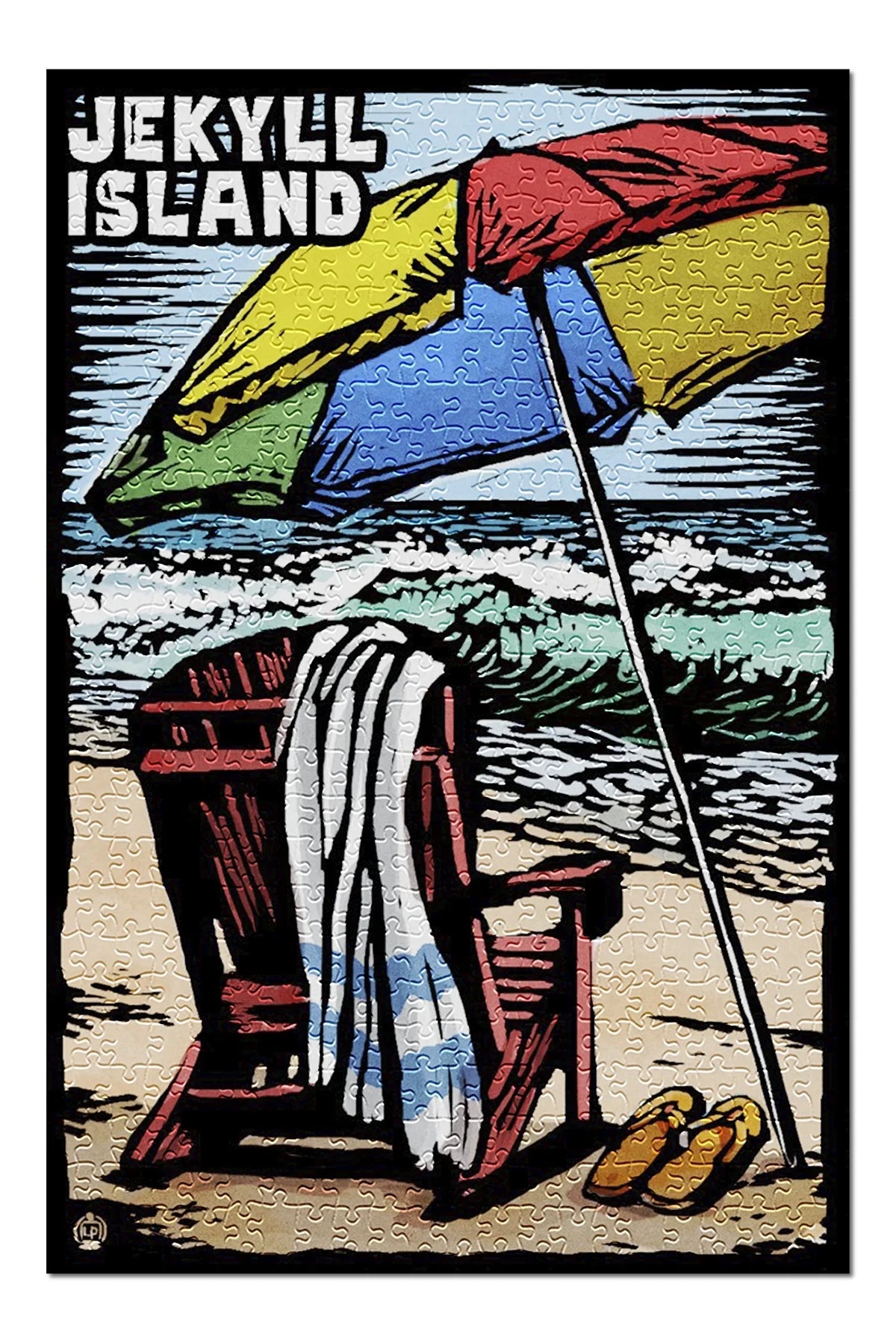 (19x27 Scratchboard Georgia, Made 500 Premium Beach in Puzzle inches, and Chair, Piece Adults Family, for Jekyll USA) Jigsaw Island,