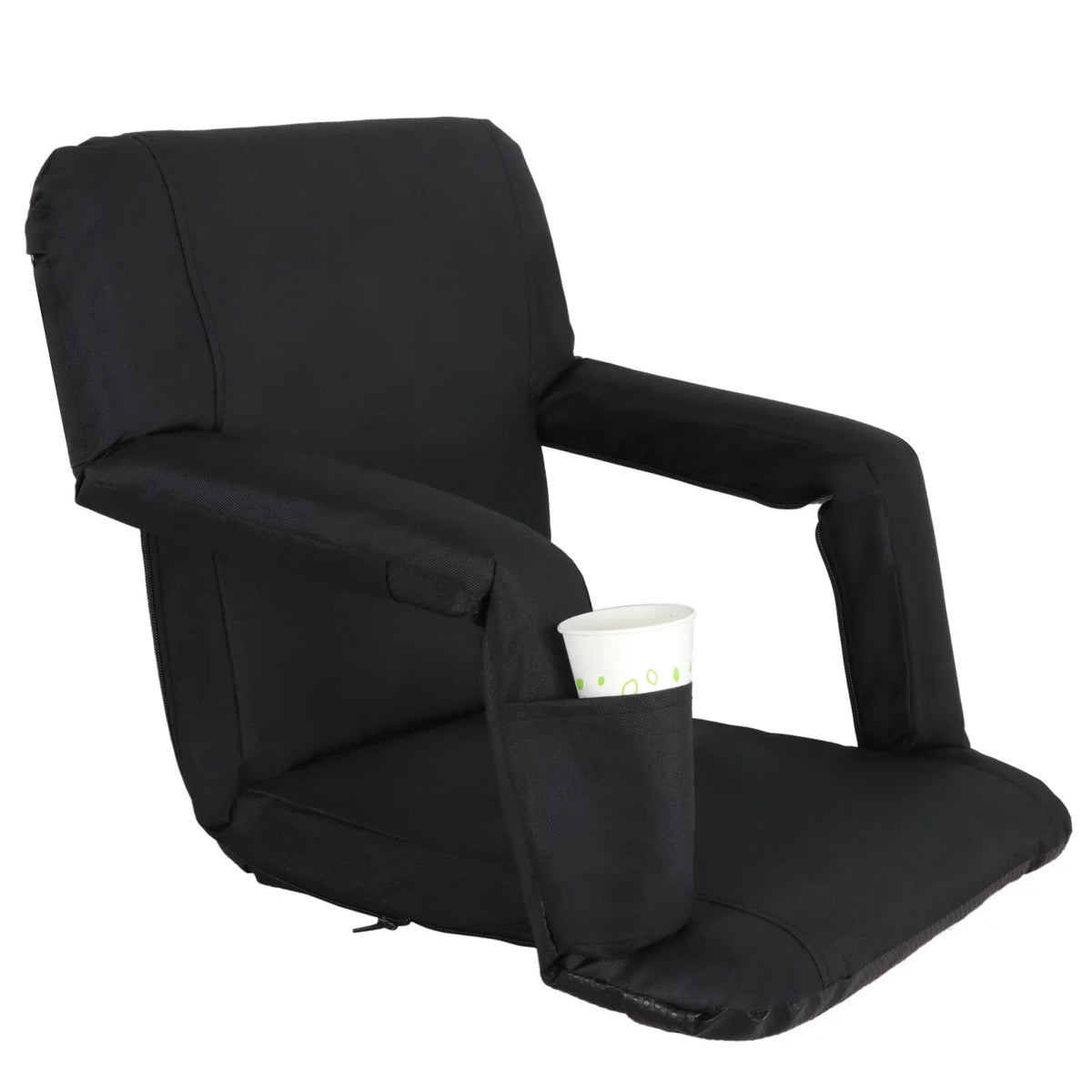 Portable Chair Black Seat for Waterproof, Stadium 6 Seat HomGarden Folding Reclining Bleachers,