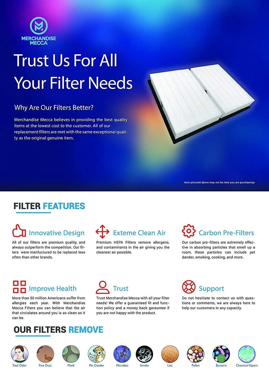 Compatible Carbon Replacement Air HEPA 8 Merchandise Purifier Fellowes Model and 2 Filters Mecca to 9287101 with AeraMax 190/200/DB55/DX55. Compared 200 Part Pre-Filters