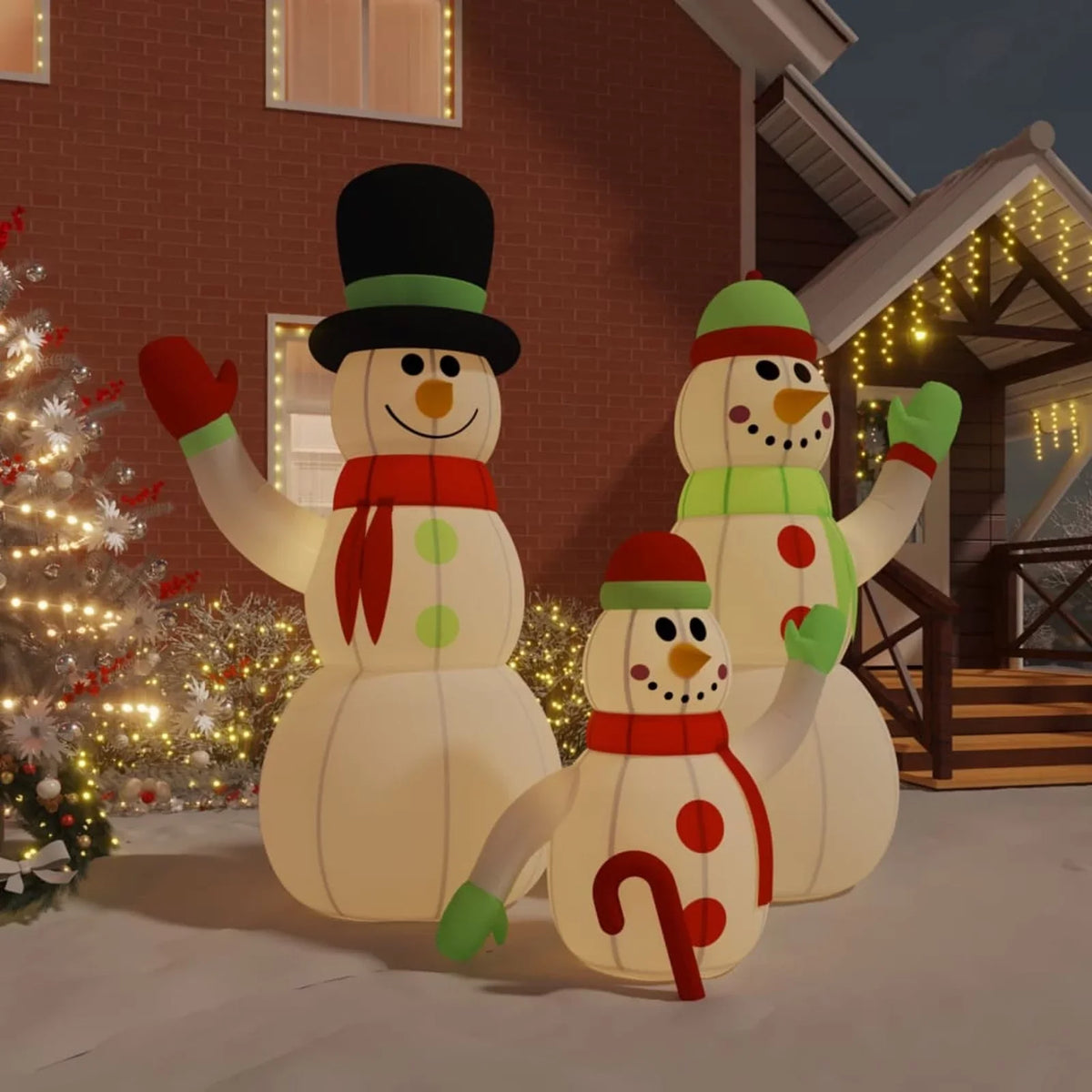 LEDs Inflatable ft 12 Family Aibecy with Snowman