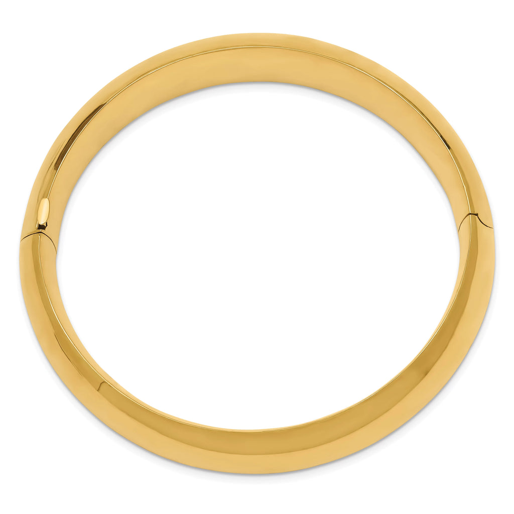 Yellow Polished mm Gold Hinged Bangle 14K GoldHP11-16O Oversize 0.687 High Bracelet Finest