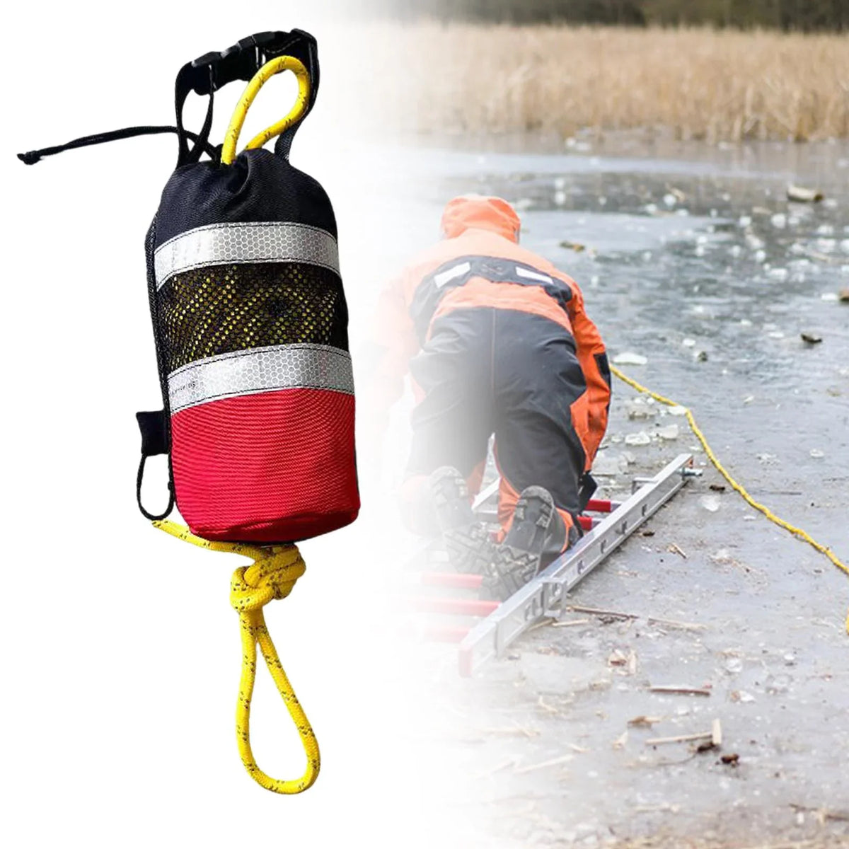 Rescue Bag Water Floating Flotation Throw Throw for Throwline Throw AMLESO for Rope Raft Bag Kayaking with Rope Device Bag Throwable