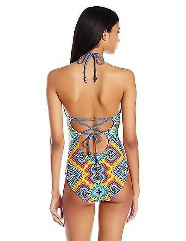 Simpson Maillot Back Swimsuit, 1Piece New TyeDye $104 Lace S Surfside 9452-2 Jessica