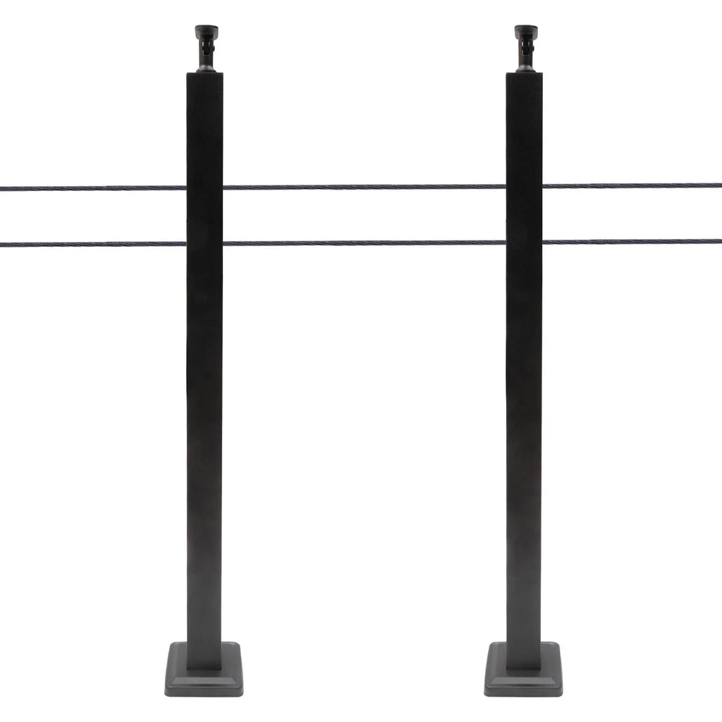Concrete Level Deck Level Square Post Wood Cable Cable Railing Stainless Two System Railing Steel Fence Sides 36''x2''x2'' Post Pre-Drilled for