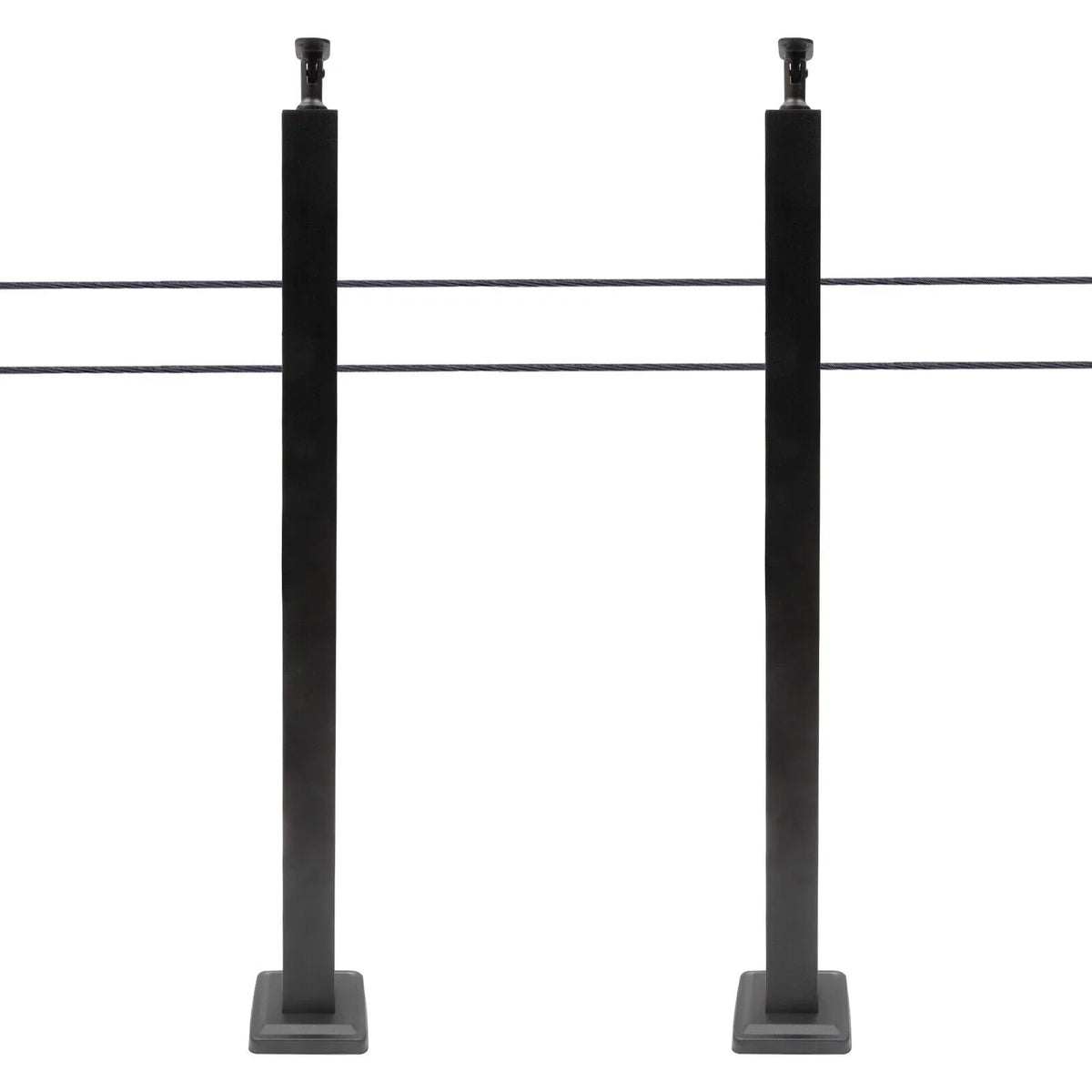 Concrete Level Deck Level Square Post Wood Cable Cable Railing Stainless Two System Railing Steel Fence Sides 36''x2''x2'' Post Pre-Drilled for