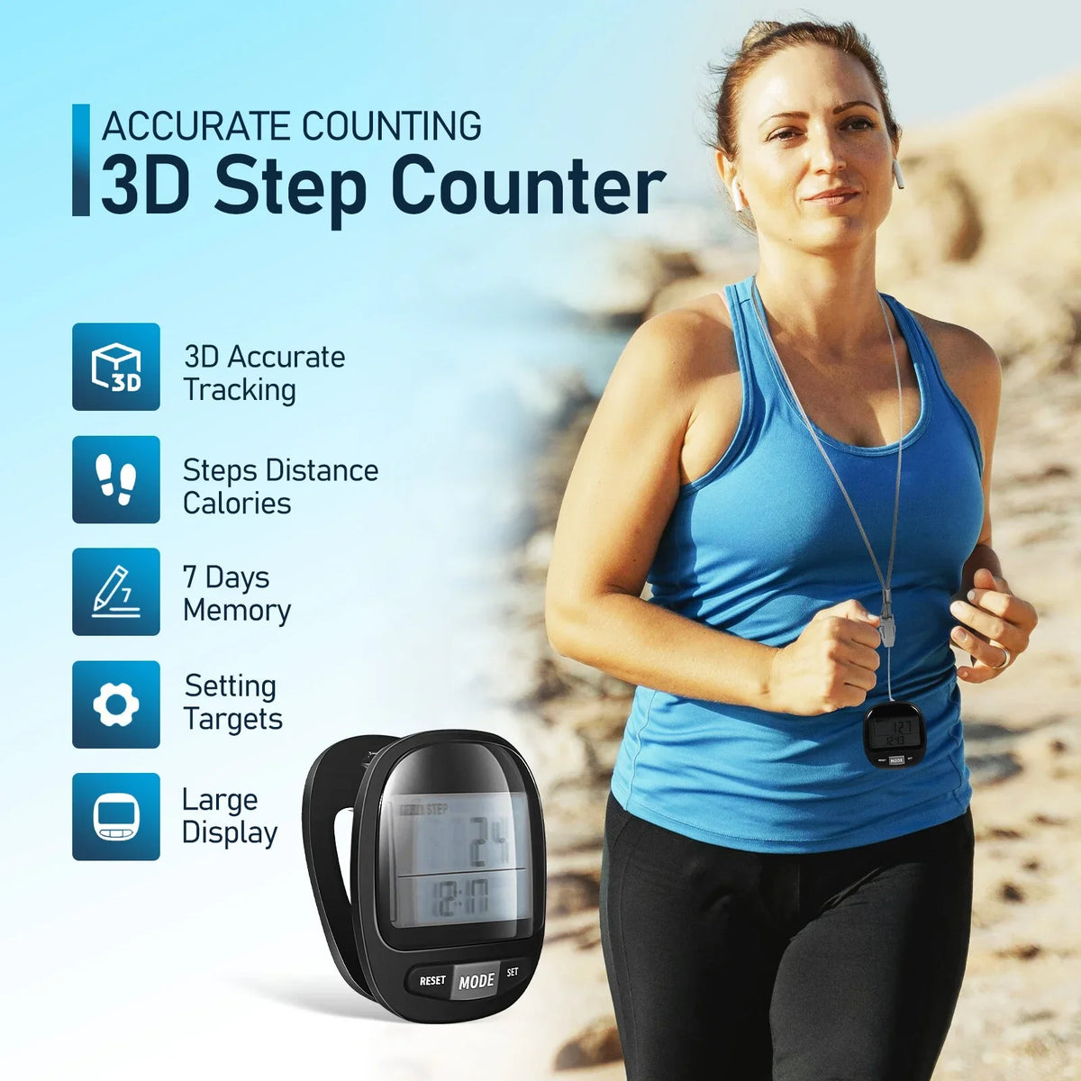 Portable Steps Pedometer Walking Yueyihe Pedometer Step Walking Tracker Outdoor Clip Counter