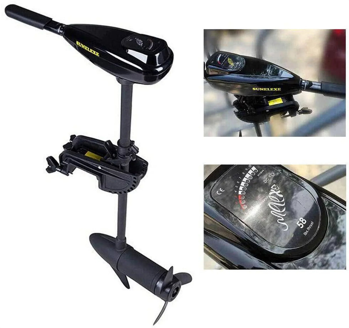 Electric Motor, Shaft Marine Short Motor Drive 12V Boat Trolling Miumaeov Engine 58 LBS Fishing Outboard