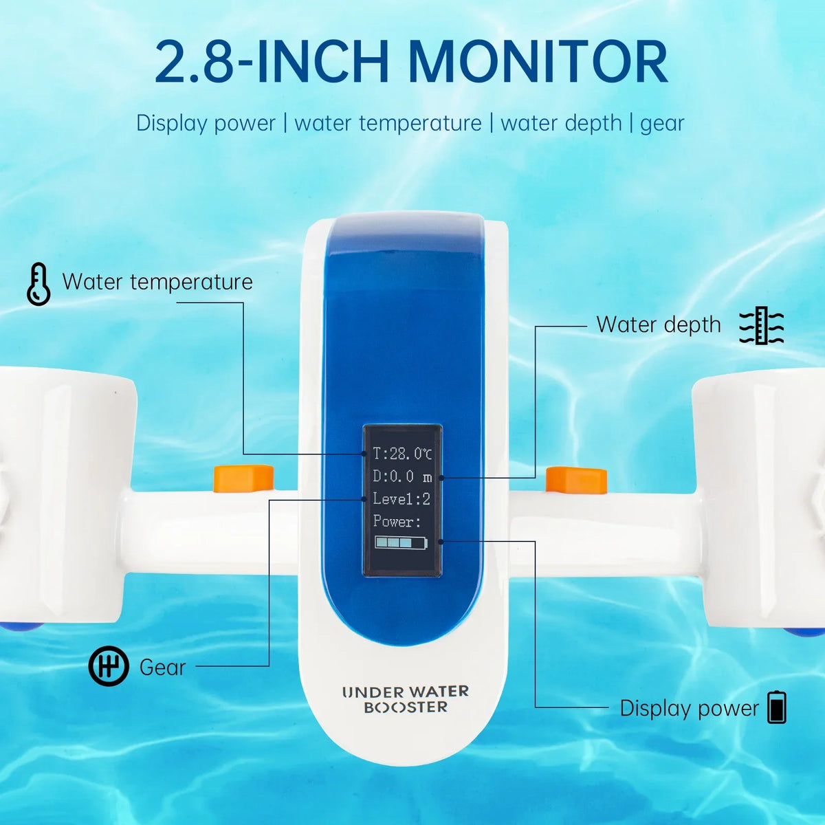 Underwater Booster Adventures Electric Andoer Enhance - Propeller 2 Speed Levels Aibecy with Diving Your Water Sea
