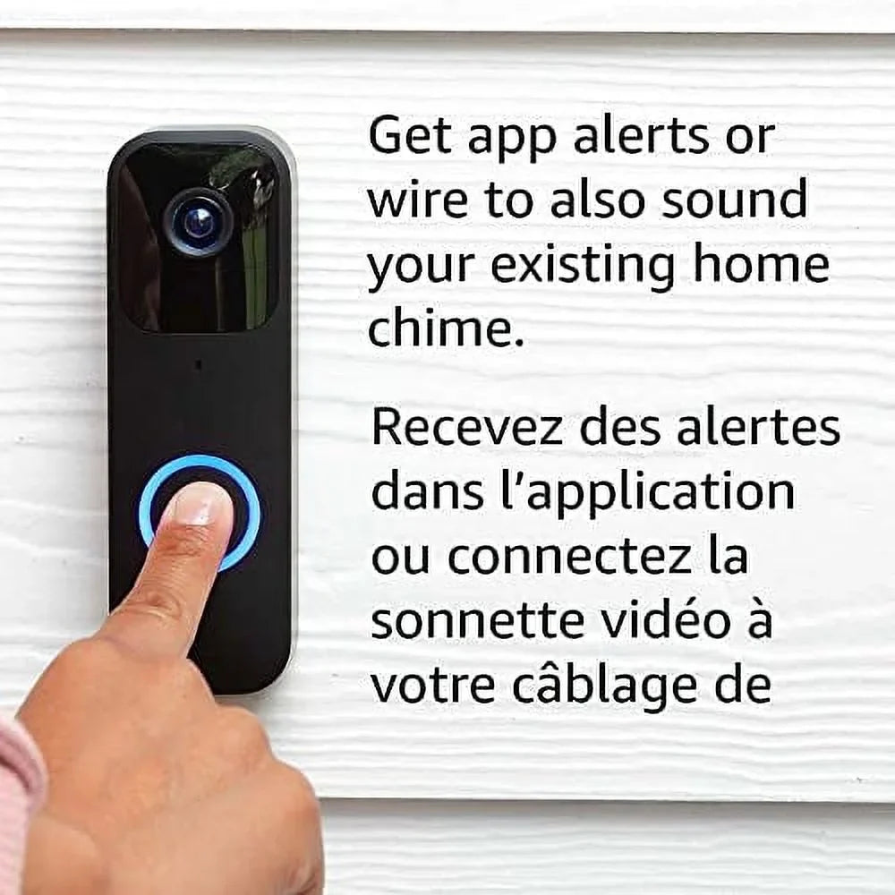 2 wired Two-way and Introducing Sync audio, — (Black) Alexa and HD wire-free chime + Blink enabled video, alerts Video Doorbell motion Module or | app