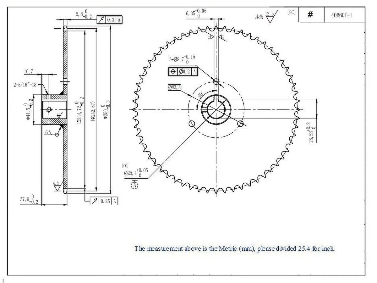 Chain Roller Live Go 60 420 Teeth Axle 40B60T 41 Sprocket for Bore 1" Kart 40