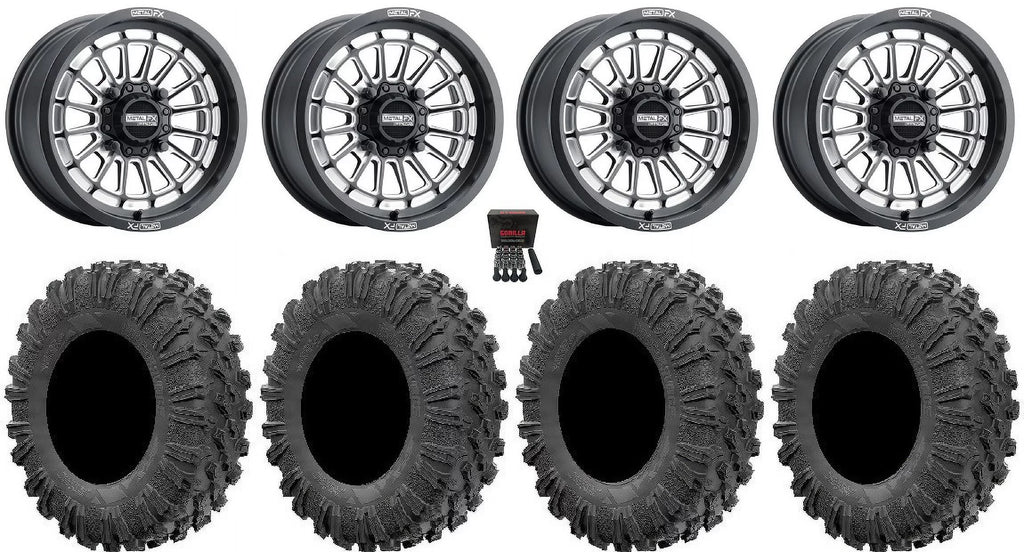 Contrast Cut Bk / MotoRavage Tires MetalFX Talon 15" X3 Maverick Pioneer Delta Can-Am / Wheels Honda 1000 32"