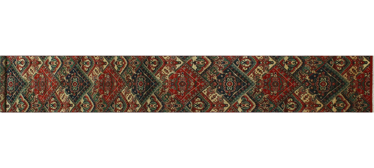 2'6" Runner, x 18'6" Aria Muiz Red/Blue
