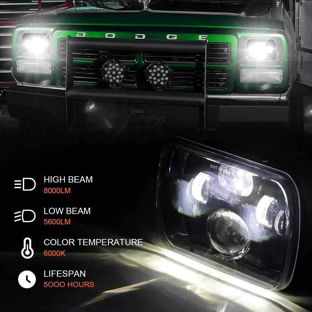 H6054LL for Sunpie Clear 7x6 6053 6052 H5054 inch Wrangler 5x7 Headlights Jeep Lens Cherokee (2pcs/set) XJ YJ H6054 LED
