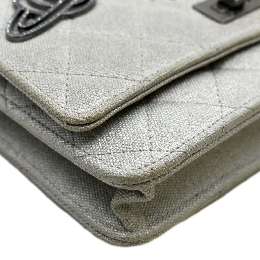 Light Canvas 2.55 CHANEL Grey Space Crossbody WOC Quilted Bag Reissue Pre-Owned Classic Charm