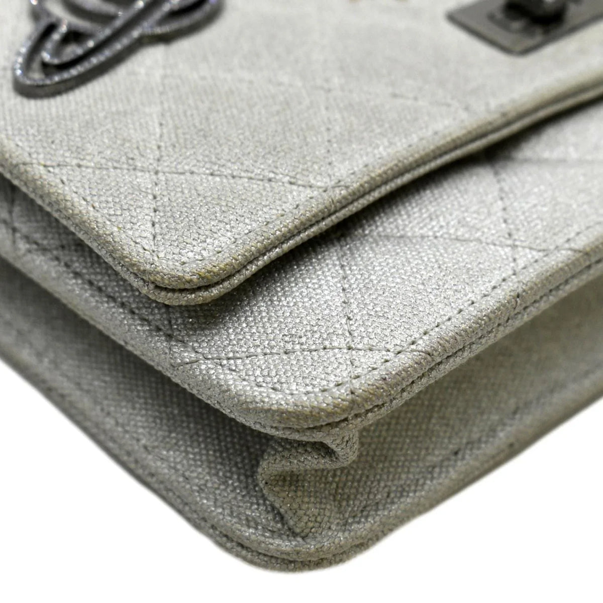 Light Canvas 2.55 CHANEL Grey Space Crossbody WOC Quilted Bag Reissue Pre-Owned Classic Charm