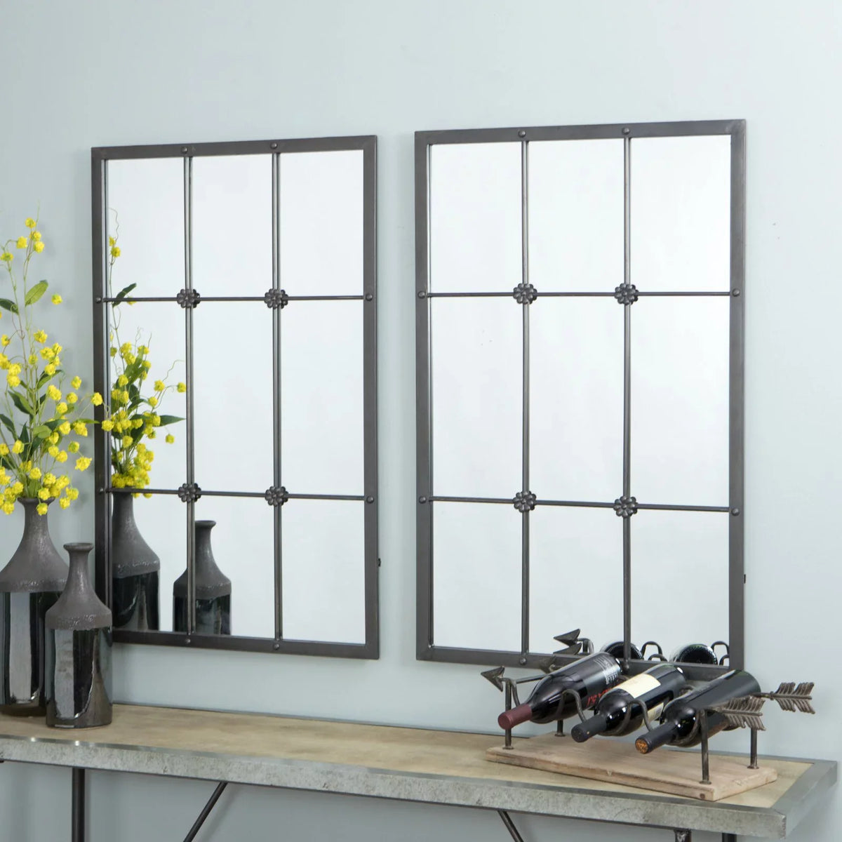Kinslee 38H Home Mirror Accents Window Pane 23.5W Wall - x in. Aspire