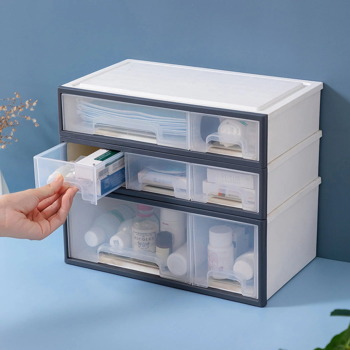Pieces, 5 box storage Organizer, [TFAC] Transparent 4 use, 4 ROSELIFE multi-scene Slots, for Drawers, Desktop Organize