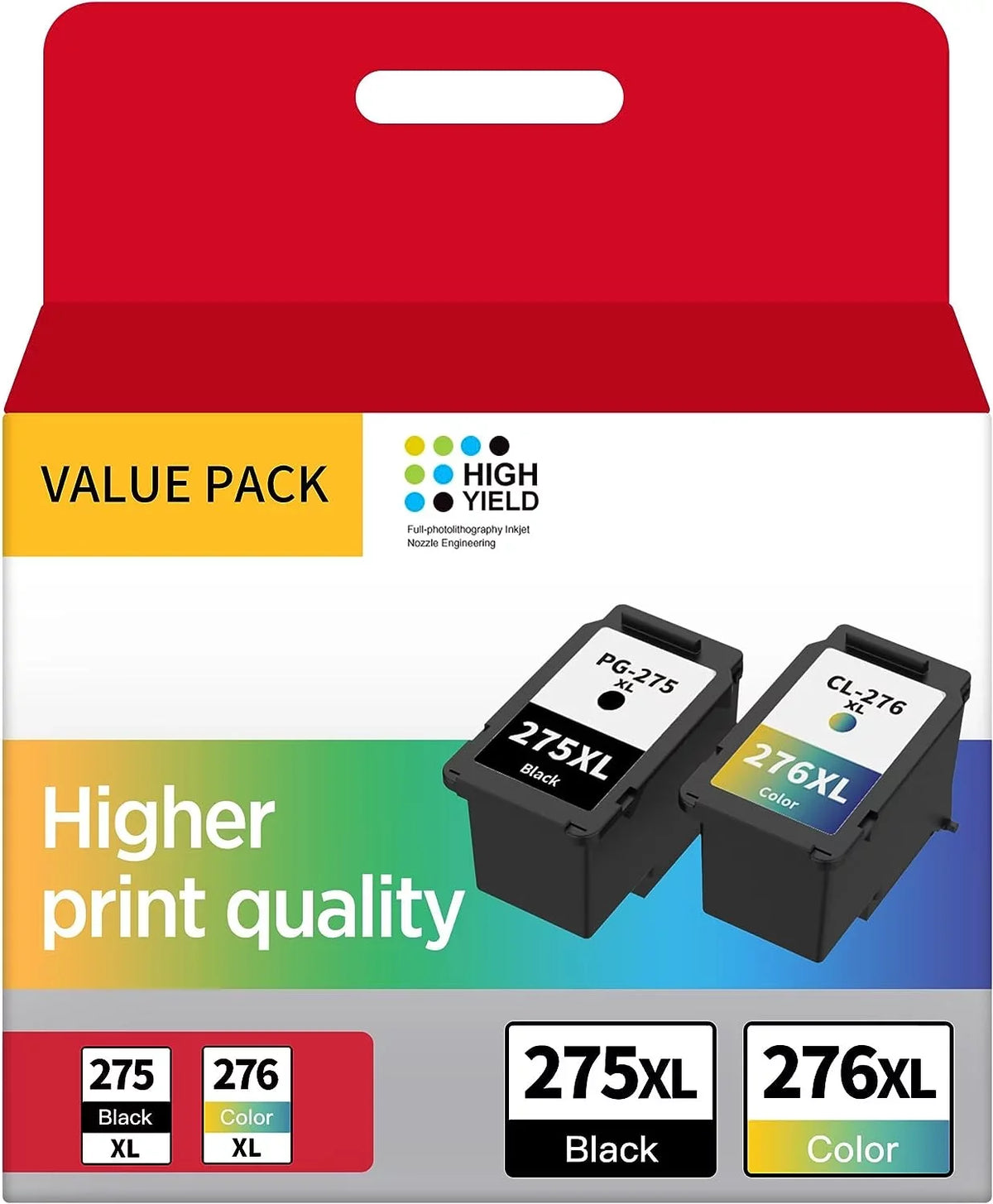 PG-275 Color) Replacement Printer(1 Combo TR4722 1 Canon 275 TS3520 with CL-276 TS3500 TR4700 PIXMA Black, XL 276 TR4720 Canon Cartridge for PG-275XL/CL-276XL Ink Compatible TS3522