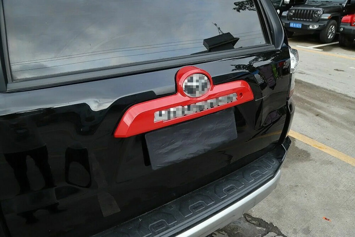 Bezels + Red Trim Tailgate 4Runner Decor Trunk Cover Teledu Panel Handle Rear