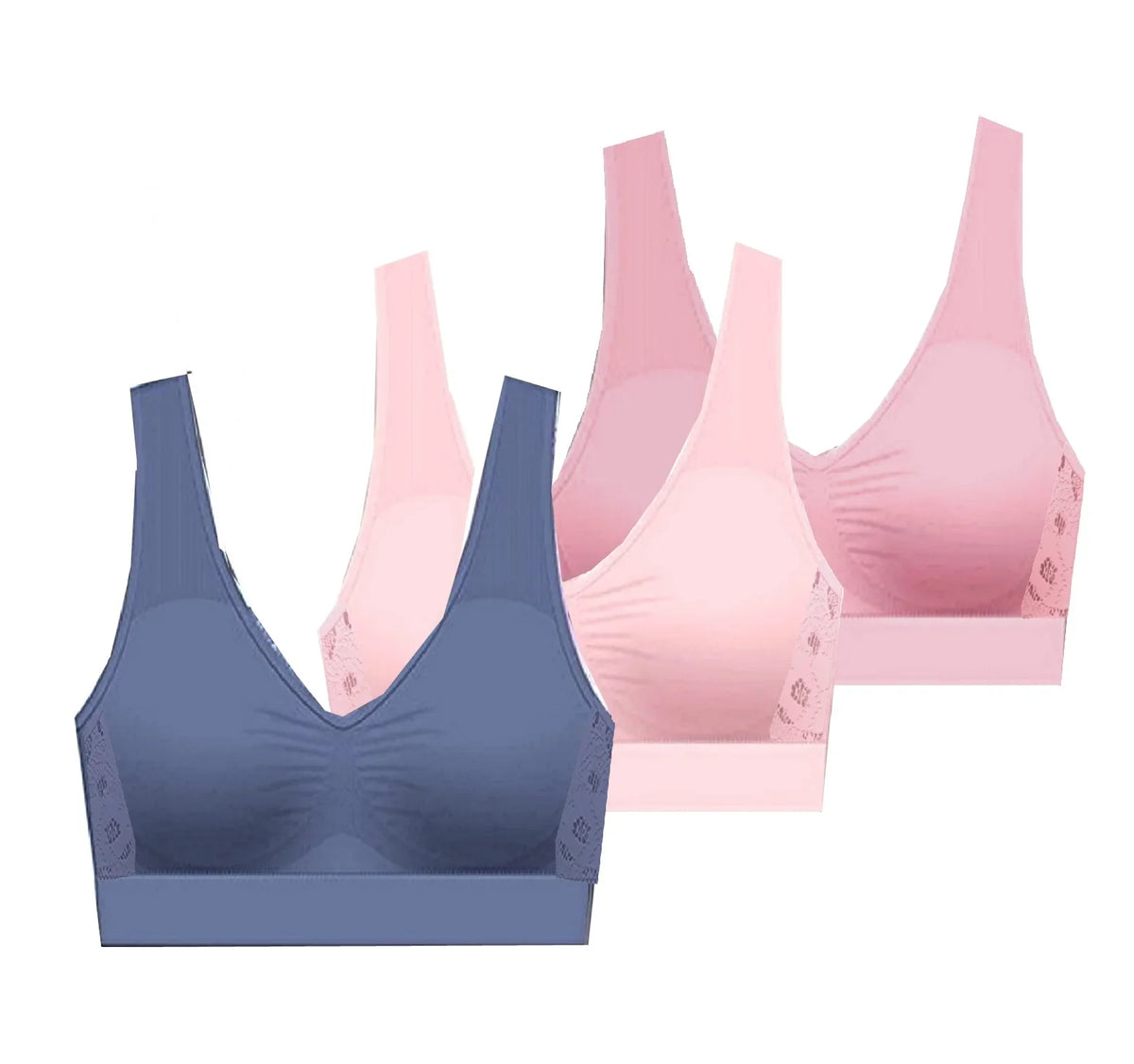 Bra 44B/C - Comfort Pads-3-Pack Fits- Burke 40DD Seamless w/Removable 42B/C/D/DD Delta 3X Padded