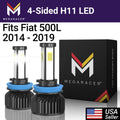 6000K 19 18 Bulbs 15 Fog Replacement Headlight 60W 10000LM 2015 Light Diamond Racer 500L 4 14 White Automotive H8 Fiat 500L LED Mega 2014 2016 12V 2018 2019 2017 17 16 H11 Sided H9 Fiat