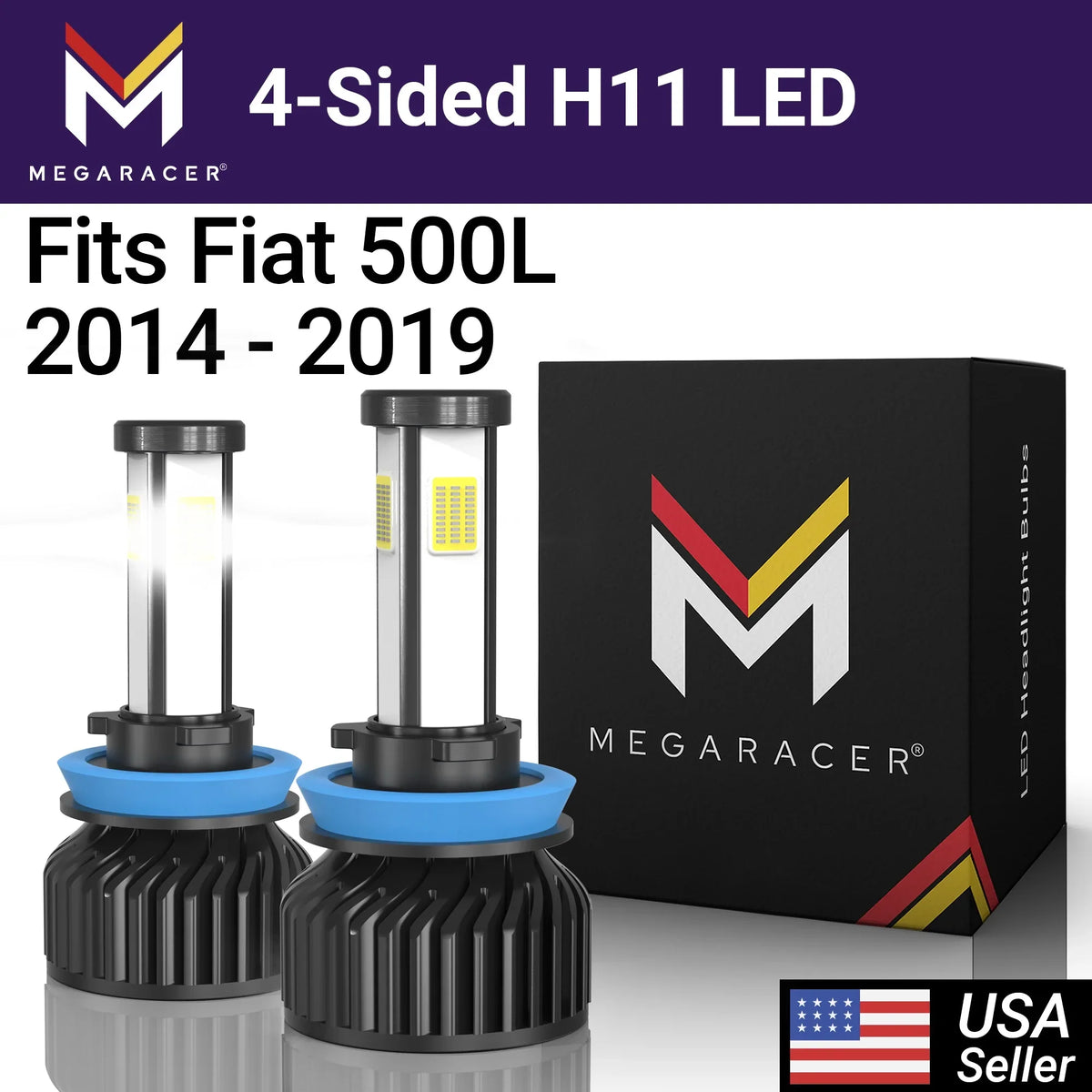 6000K 19 18 Bulbs 15 Fog Replacement Headlight 60W 10000LM 2015 Light Diamond Racer 500L 4 14 White Automotive H8 Fiat 500L LED Mega 2014 2016 12V 2018 2019 2017 17 16 H11 Sided H9 Fiat