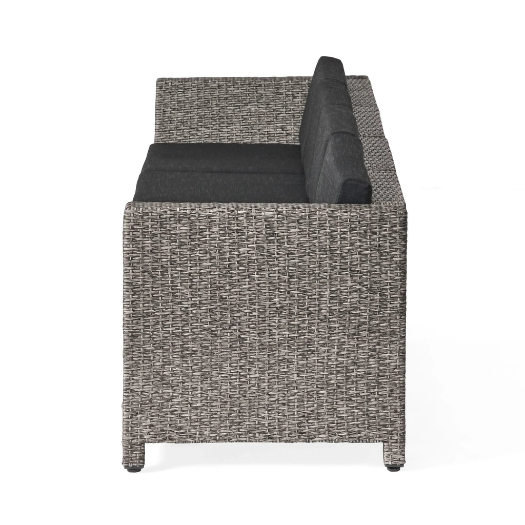 Sectional Black Gray Venice Cushions, Dark GDF Outdoor Wicker 4 Mixed Sofa and with Seater Studio