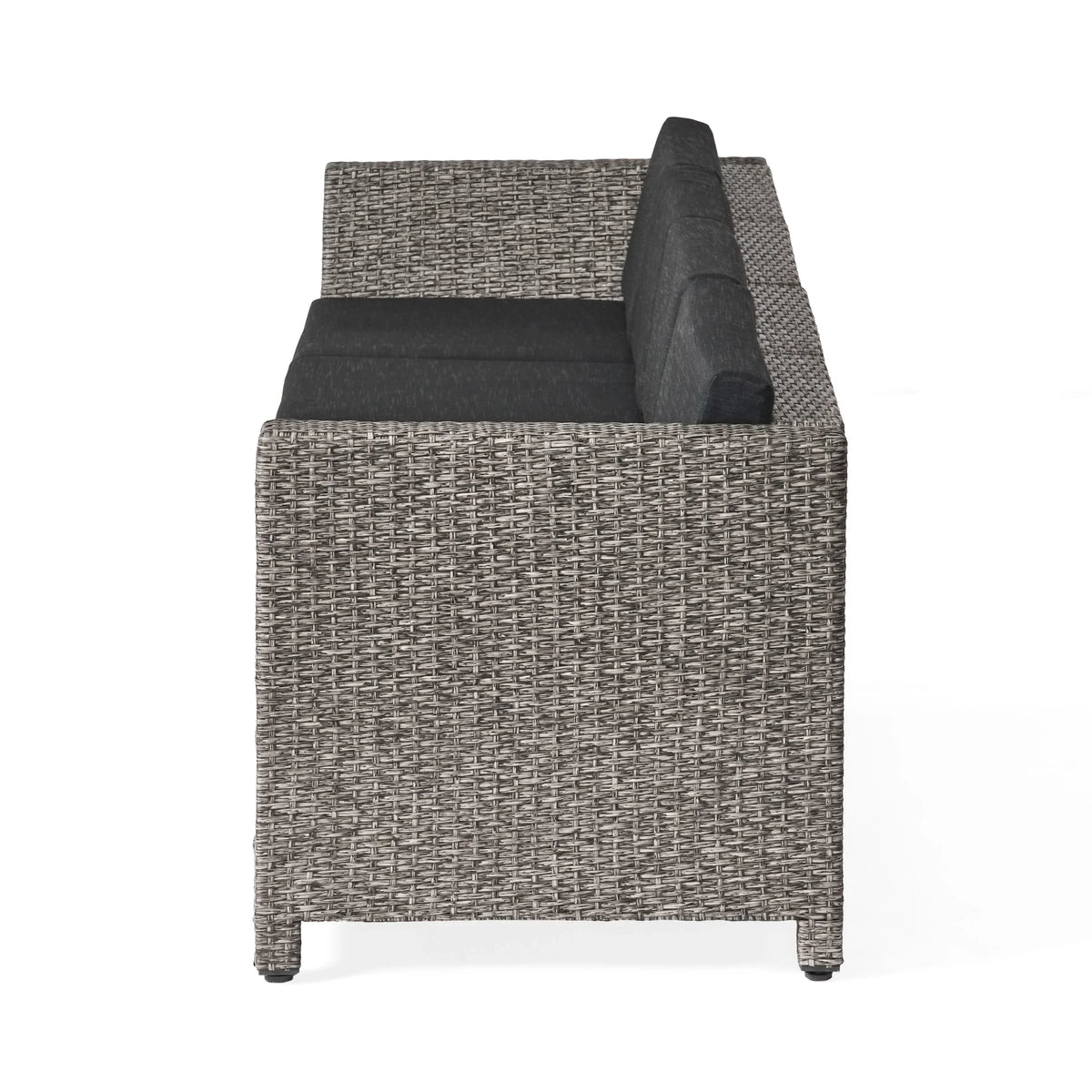 Sectional Black Gray Venice Cushions, Dark GDF Outdoor Wicker 4 Mixed Sofa and with Seater Studio