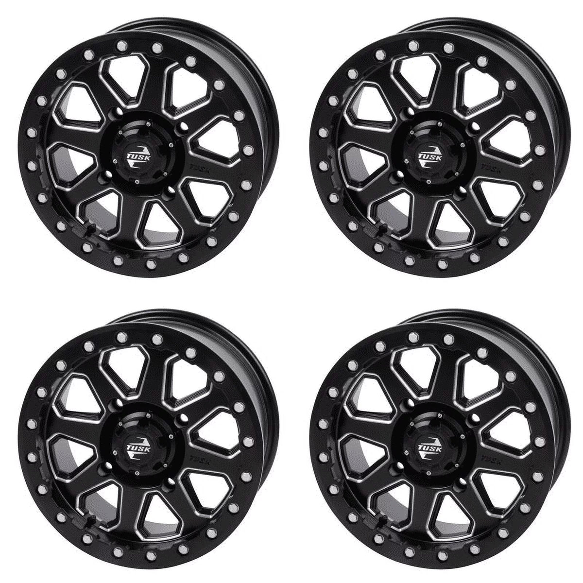 15X7 Wheel Pro Can-Am Hd10 3.0 + 2020-2023 Defender (4 Beadlock Uinta Pack) For Dps 4.0 4/137 Tusk Milled/black