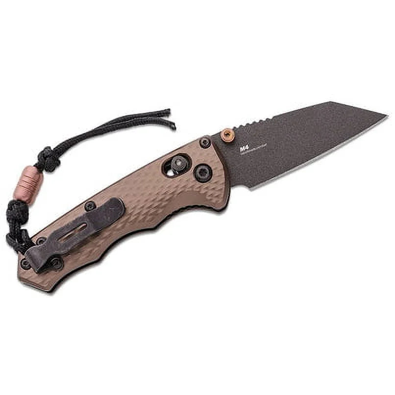 Dark Benchmade Flat Black Cobalt Handles Aluminum Billet Folding Wharncliffe Earth Blade - Knife AXIS BM-290BK-1 CPM-M4