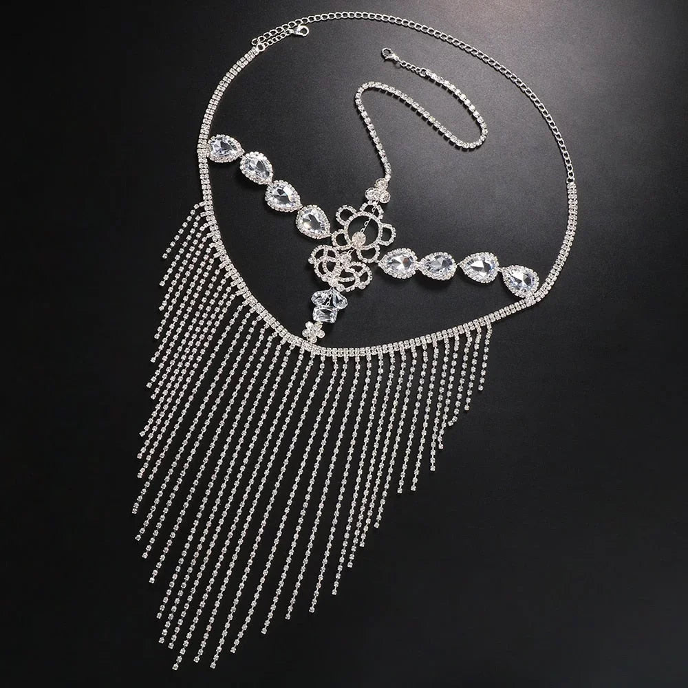 Chain Face Masquerade Hair Halloween Tassel Party Mask Women for Mask Crystal Jewelry Rhinestone Face