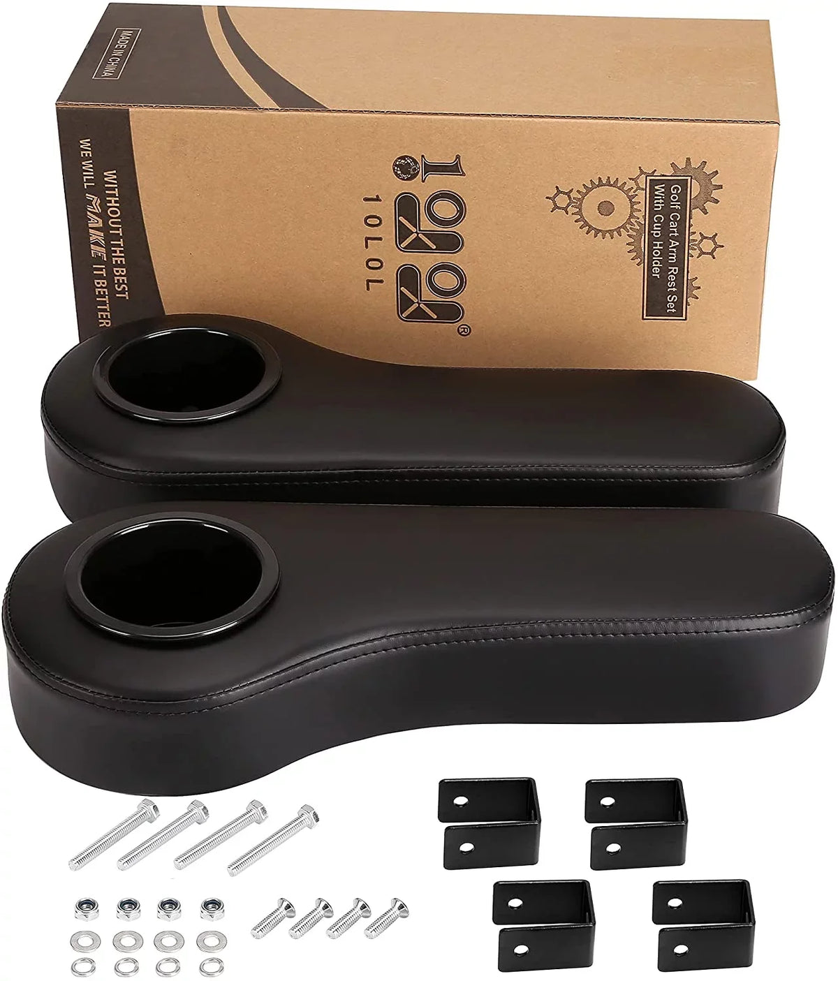 Car Without Armrests Drilling, 2 for Cup Black, Set Cart Yamaha Golf Club EZGO 10L0L Seat, Golf with Rear of Holder Cart
