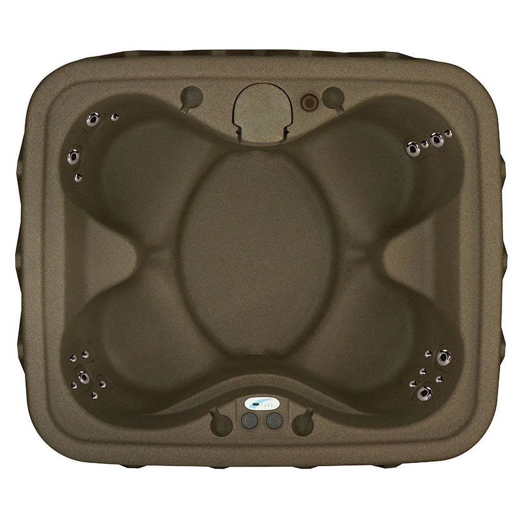 AR-400 Hot Aquarest Jacuzzi® - Powered 20 Tub w/LED 4- Spas Person Jet- Select waterfall Brownstone Plug and Play - By