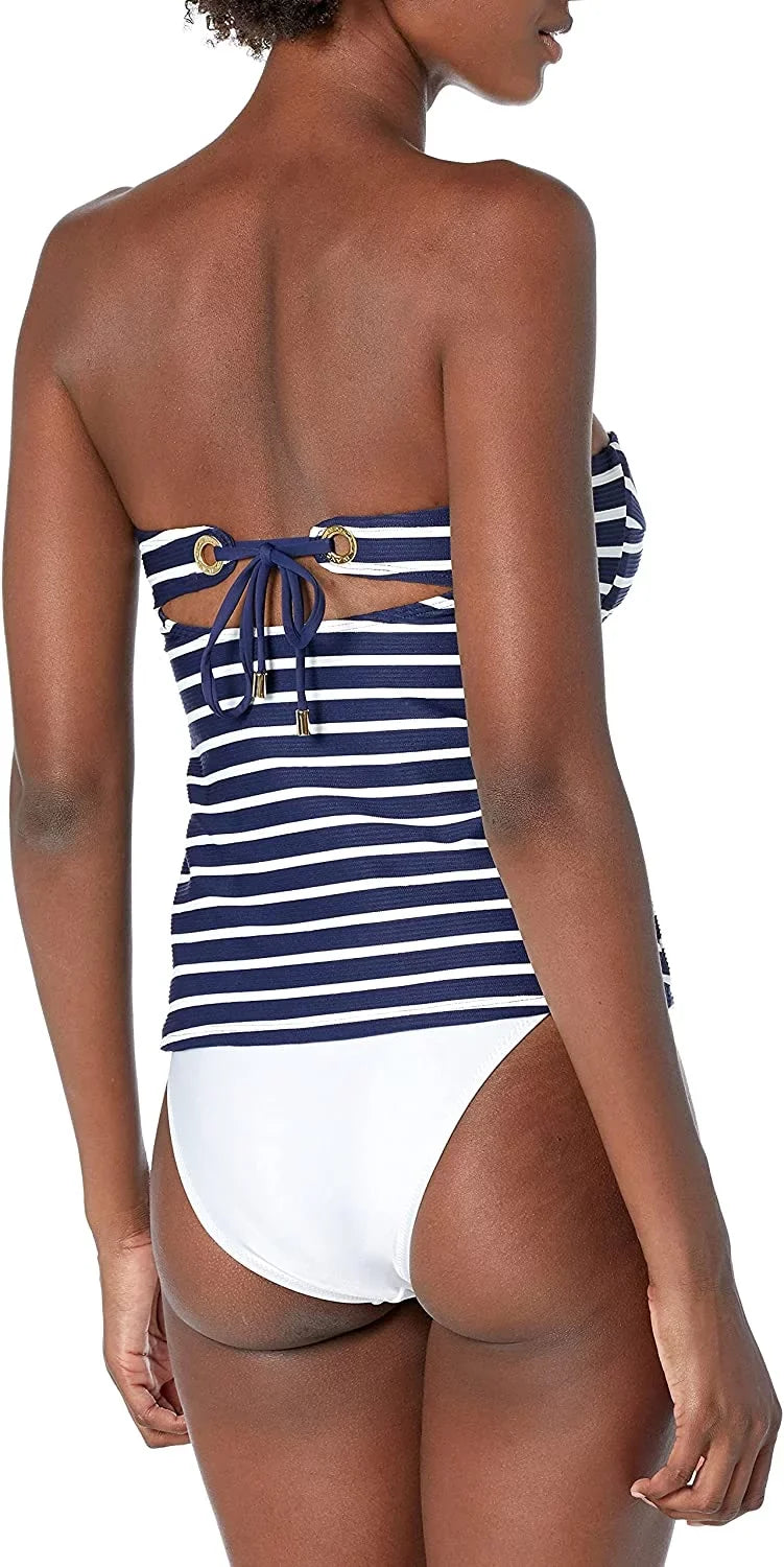 Womens Swim Capri Striped Tankini Top Blanca Bandini La