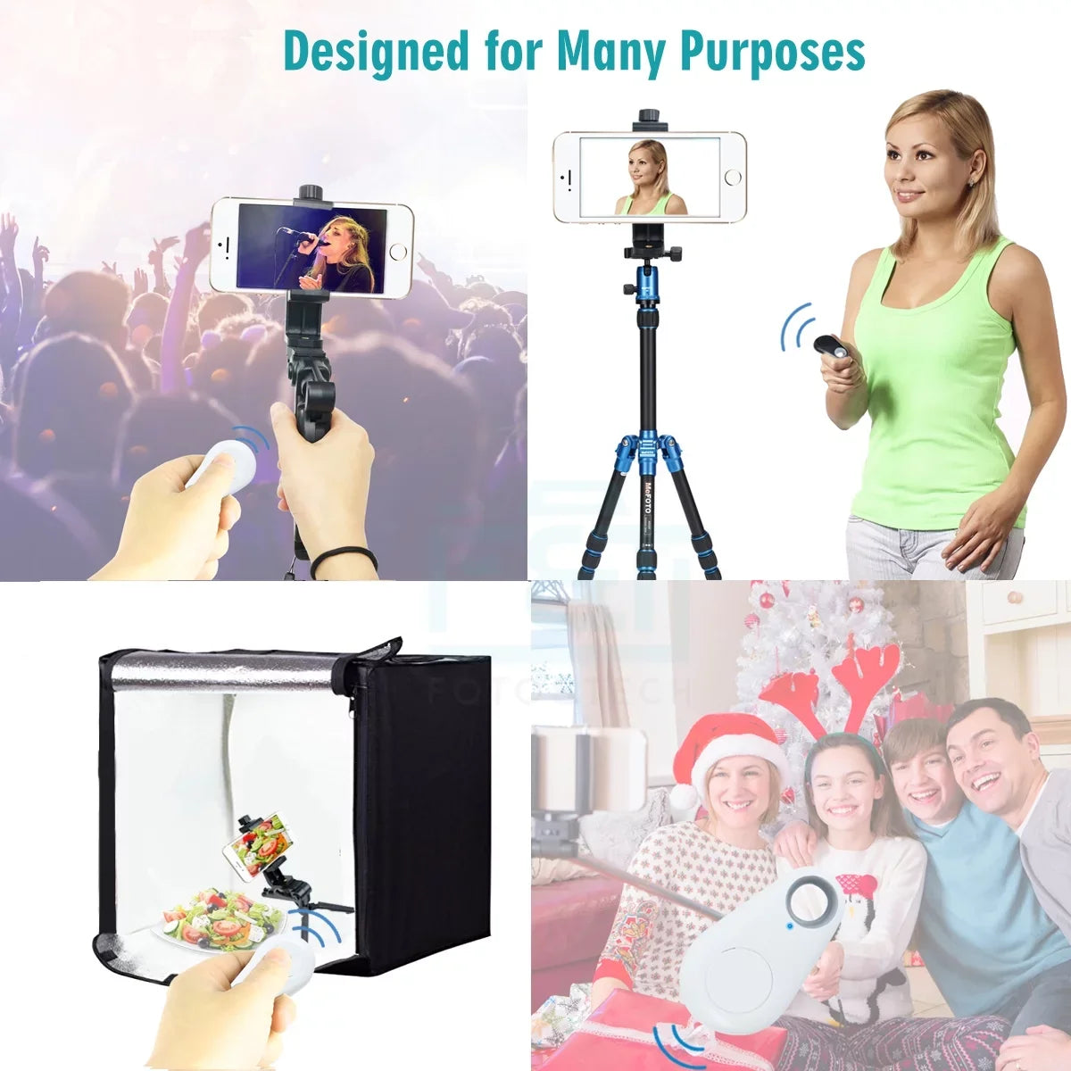 Mini XS 5S Compatible 5C S5 11 10 Control S10 Foto&Tech Release Video Wireless 8 6 Edge XR Air 7 Samsung X Shutter 8+ 7+ 6s+ (White) iPhone iPad Galaxy Camera 4in1 Selfie with S9 Remote Smartphone HTC